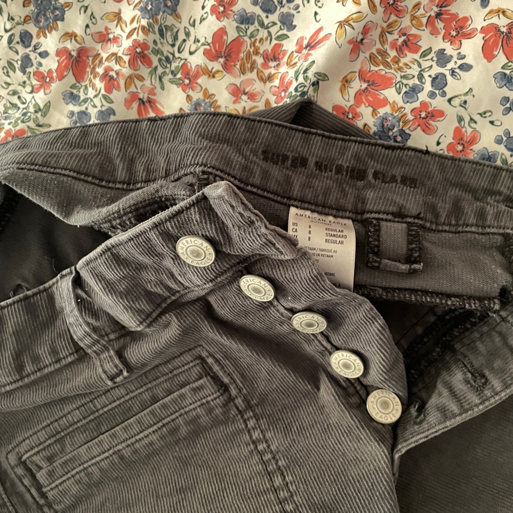 american eagle super high rise flare corduroy jean - Picture 2 of 5